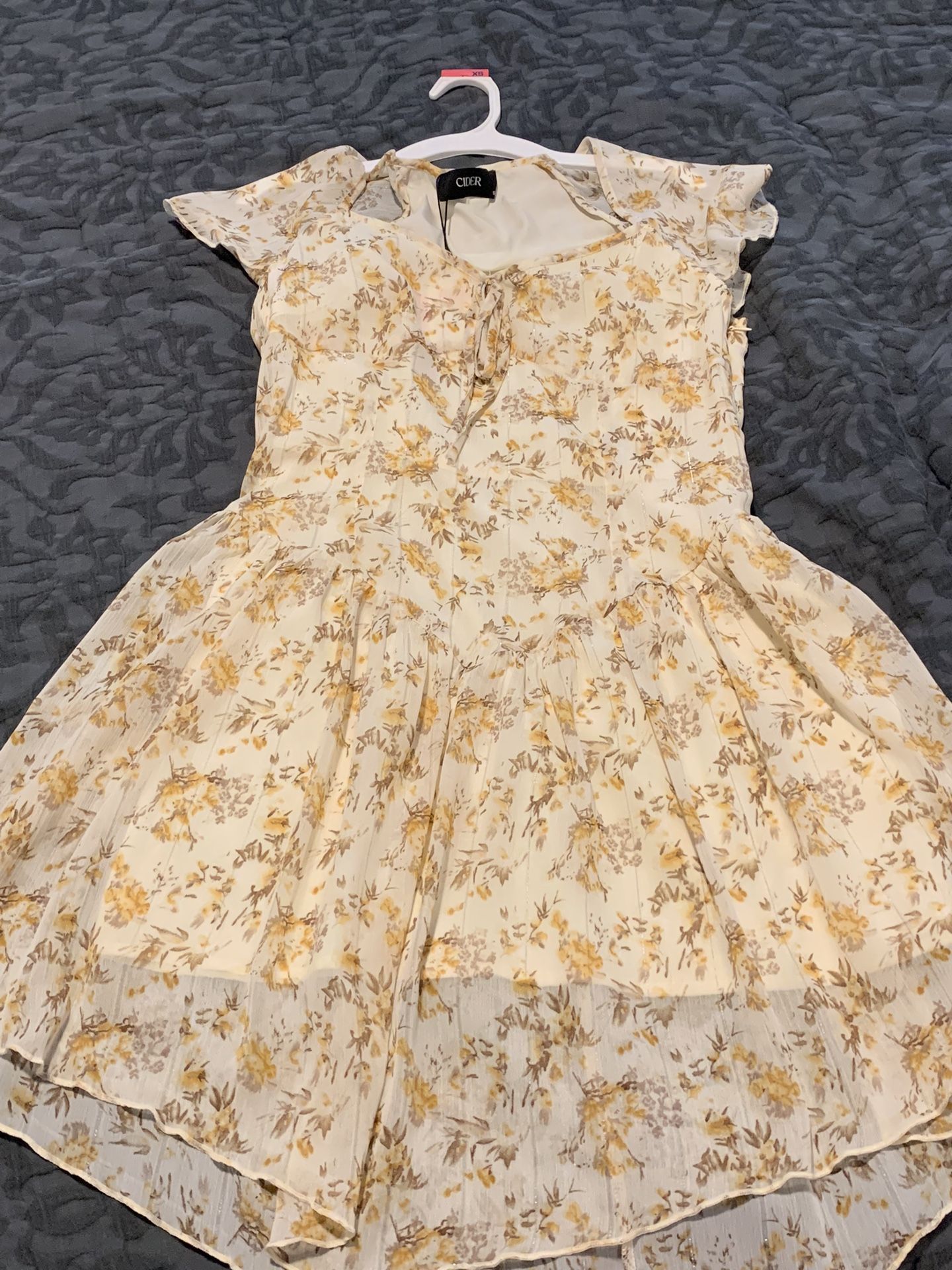 Small White & Bronze Dress