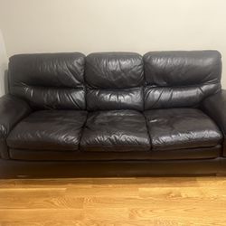 90 in Brown Leather Couch (Southie)