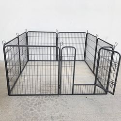 New $80 Heavy Duty 32” Tall x 32” Wide x 8-Panel Pet Playpen Dog Crate Kennel Exercise Cage Fence 
