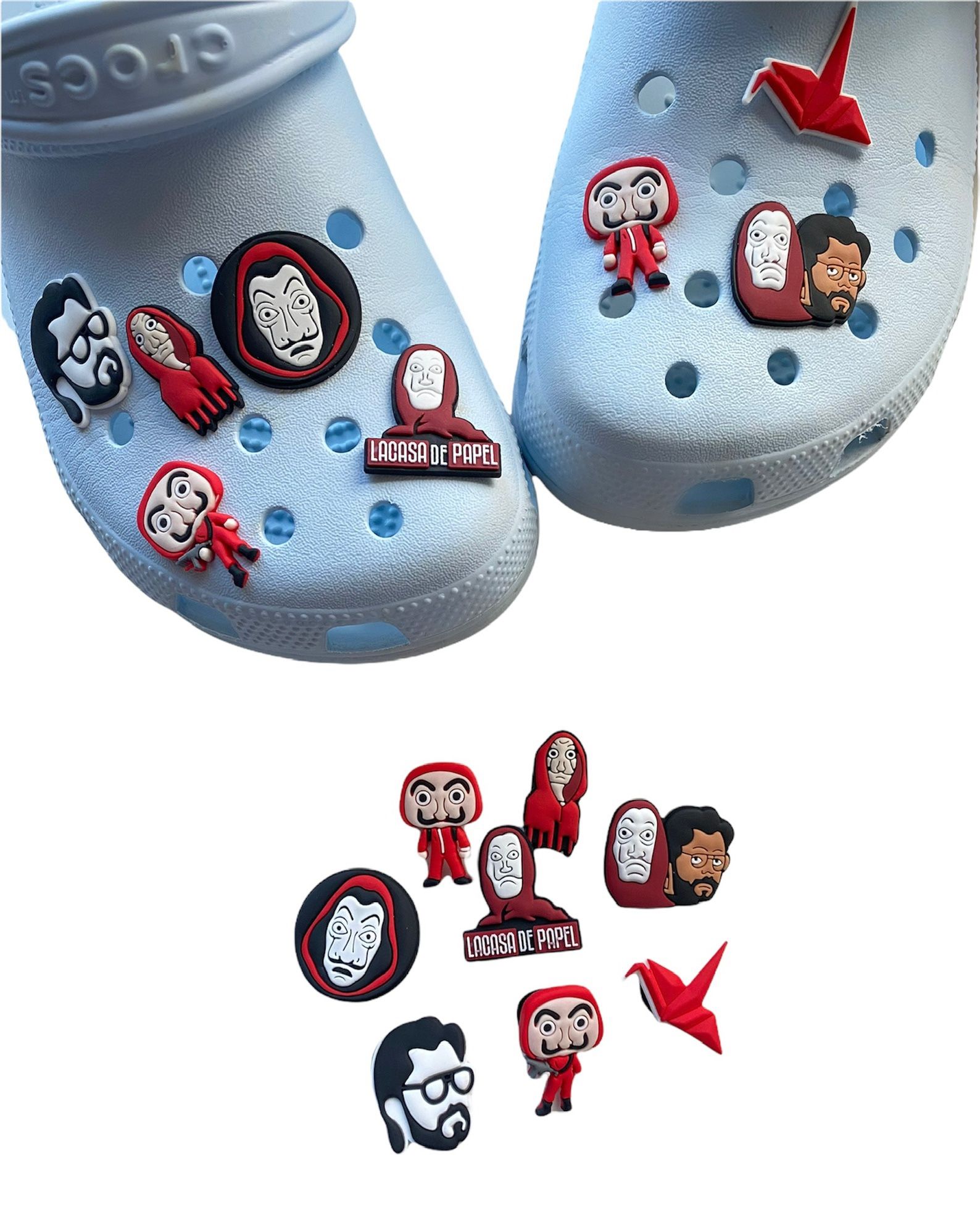 Popular TV Show 8 Pcs Crocs Shoe Charms Money Heist