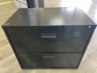 2-Drawer Black Lateral Metal Filing Cabinet