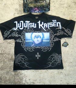 NEW Civil Regime Jujutsu Kaisen Gojo Satoru Black Graphic Men’s T-Shirt Size XL