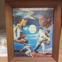 Doc Gooden & Gary Carter Framed Picture 8 X 10