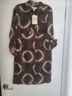 New brown white circles dress size S  New Was $150 please see 2 pictures