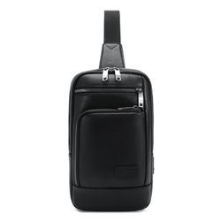High Quality Genuine Leather Crossbody Sling Bag USB Charging Port Cross Chest Travel Bag