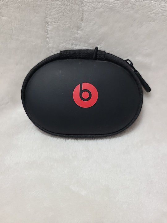 Beats by Dre Case Black Red Small Headphones Zipper CASE ONLY