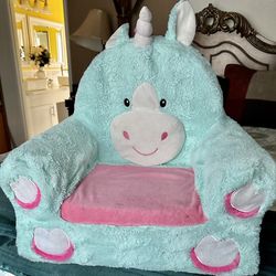 Animal Adventure Teal Unicorn Soft Plush Children's Chair, Sweet SEATS