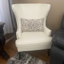 White Leather Accent Chairs