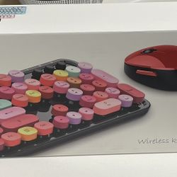 Wireless Keyboard. The Pink And White One Brand New
