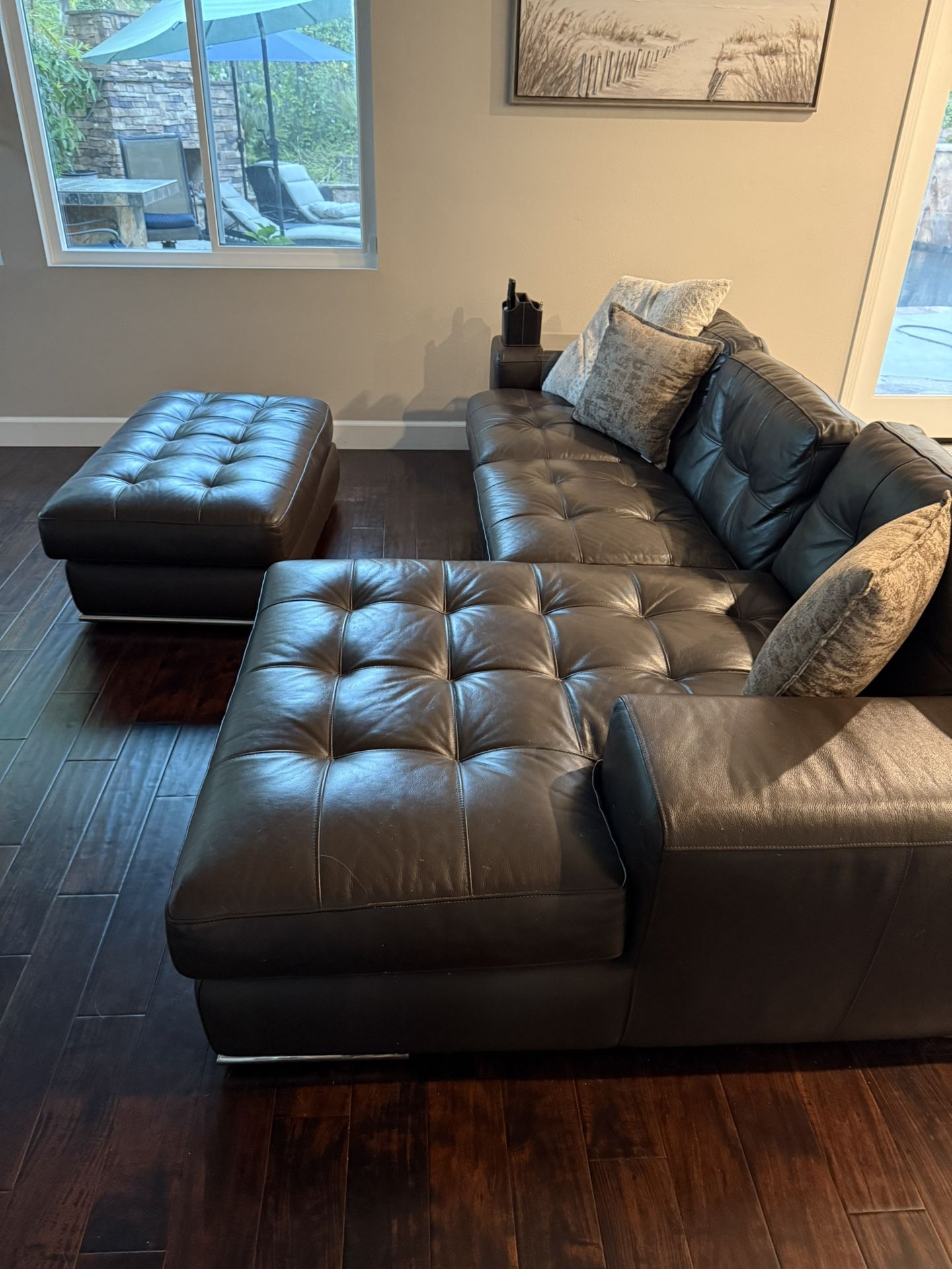 Brown Leather Sectional