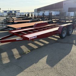 2025 Carson Trailer Red California Car Hauler 6.5’ X 16’ 7K GVWR 