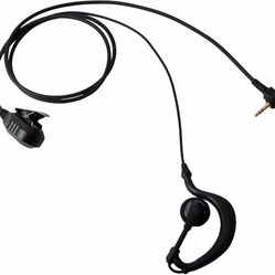 HYS Walkie Talkie Earpiece w/ Mic PTT, G-Shape 2 Way Radio Headset Black 10 Pack