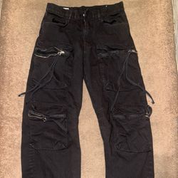 Zara Denim Oversized Cargos 