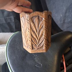 Hand Carved Pencil Holder