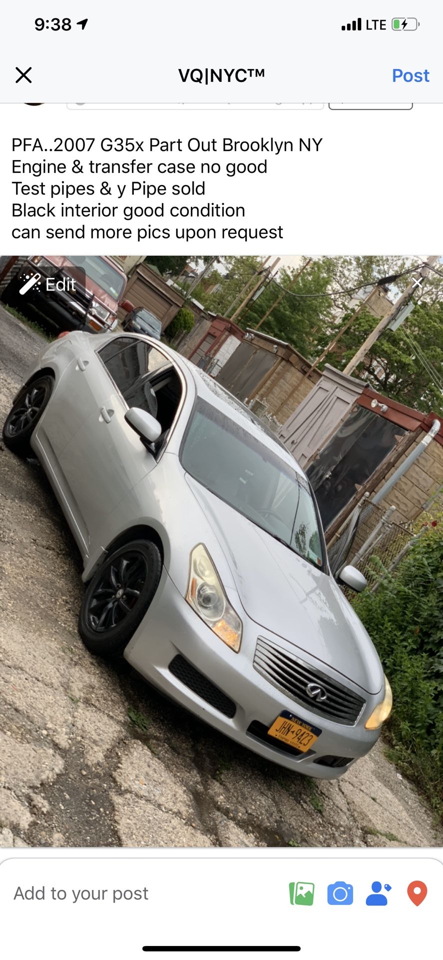 Infiniti G35/G37 PART OUT