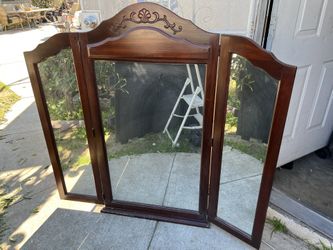 Dresser Mirror. Fold Up Mirror . Large Wood Mirror 