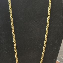 24 Inch Gold Over 925  Sterling Silver Chain
