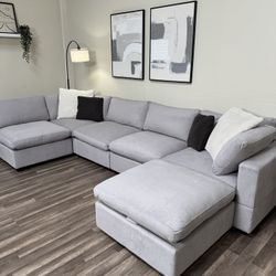 New In Box 6 Piece Modular Comfy Cloud - Light Gray
