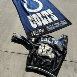 Colts Vintage Leather Jacket & Snuggie