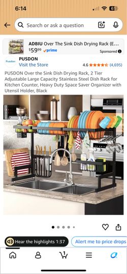 Pusdon 2 tier dish rack