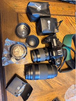 Canon EOS Rebel X 35mm Film Camera Kit w/ 2 Canon EF Lenses and other lens accessories