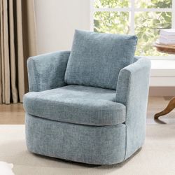 Light Blue 360° Swivel Accent Chair l