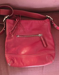 Authentic Coach Red Leather Purse