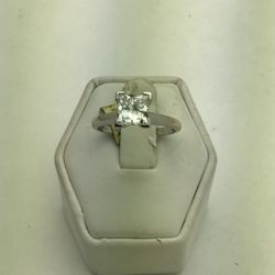 14k White Gold Diamond Solitaire Ring Set With 1.54 Carat Princes Cut Lab Created Diamond Cash & Card Accepted 💵  💳  💵