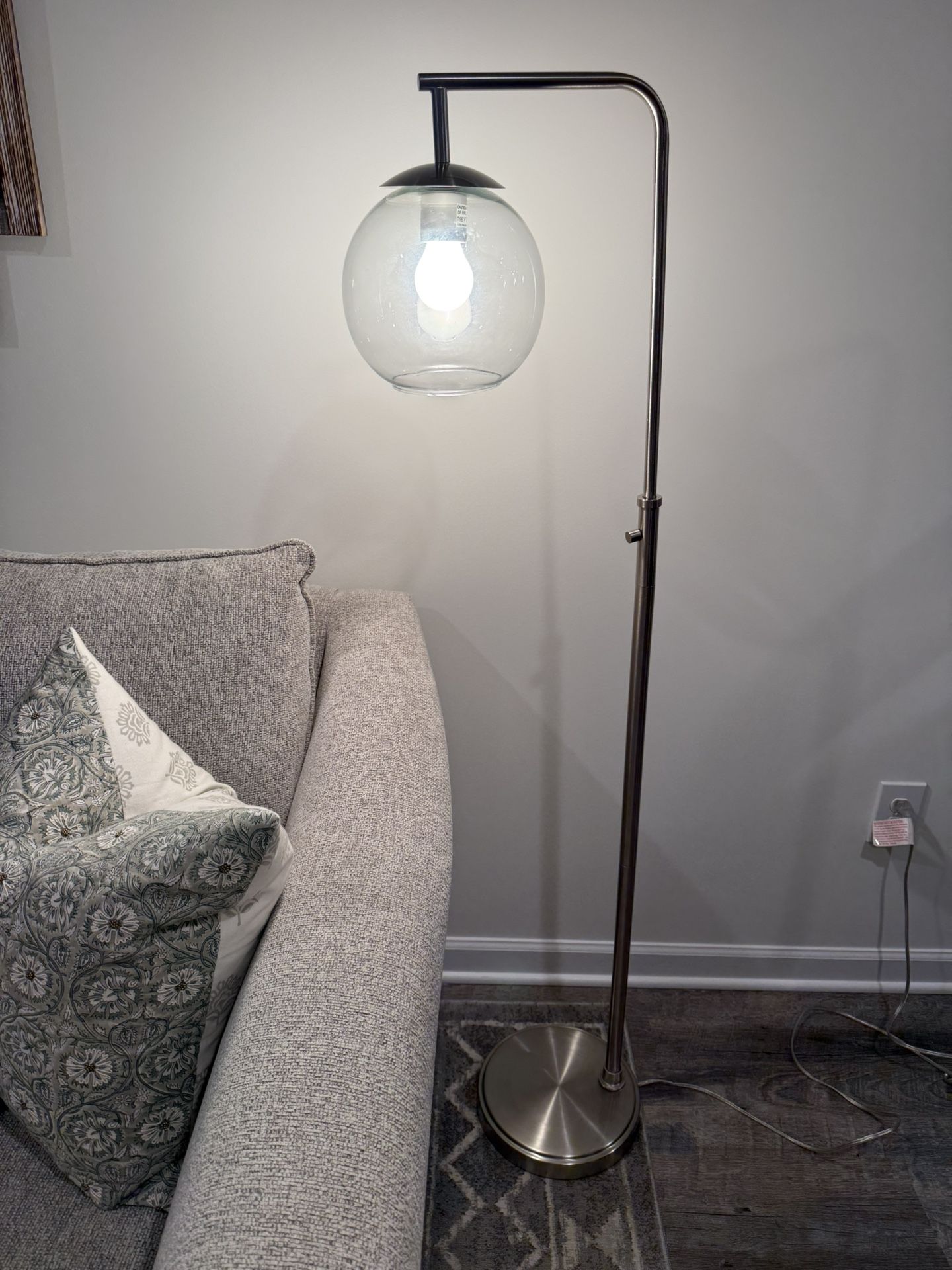 Glass Globe Floor Lamp (4 Ft 10 Tall)