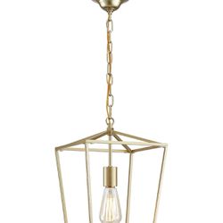 NEW! Gold Lantern Pendant Single Light with  Metal Cage, Chandelier for Dining Room Kitchen, Entry