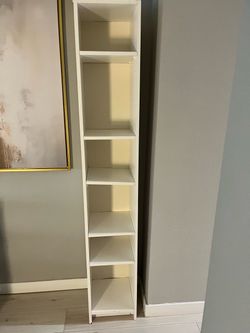 Tall Narrow White Shelving Unit