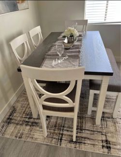 6-pc table set with bench