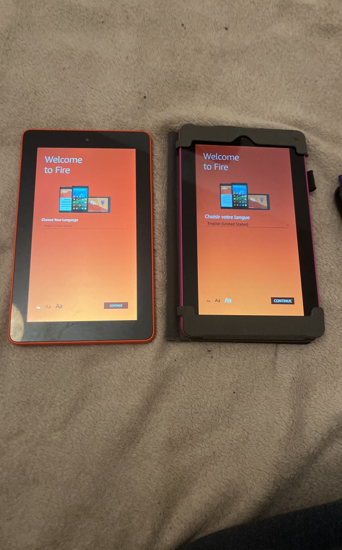 Two Amazon Fire Tablets 5th Generation
