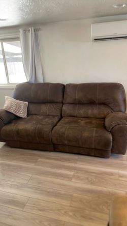 Brown Microfiber Reclining Loveseat