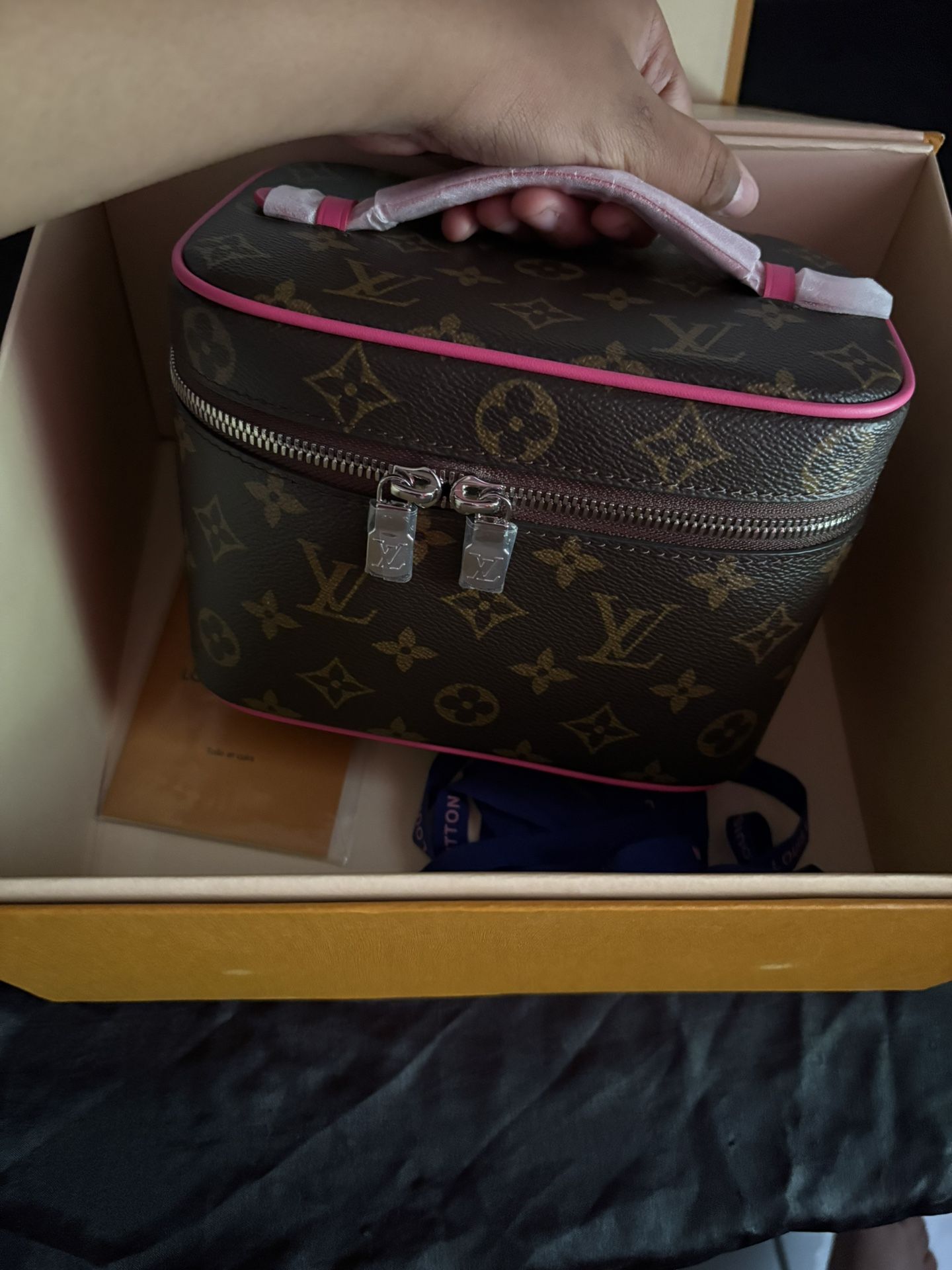 Brown and pink brand new nice mini Iv vanity bag