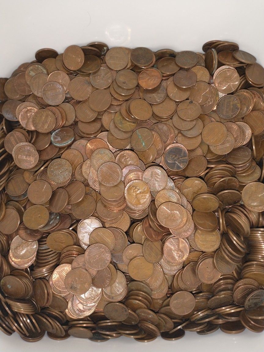 8 Rolls Of Copper Pennies (1959 to 1982)
