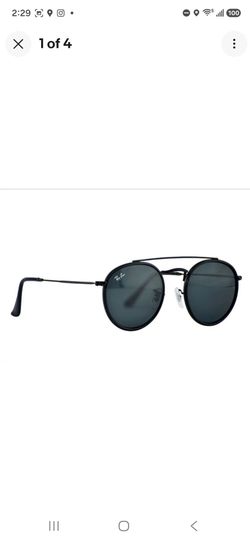 Sunglasses RB3647N Round Double Bridge Black Frame Dark Grey Lens 51mm