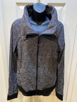 Lululemon Grey Marbled Zip Up Fitted Jacket Size 12