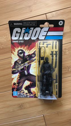 Hasbro G.I. Joe Snake Eyes Black Action Figure 4+ Boxed w/ Sword, Knife, Rifle
