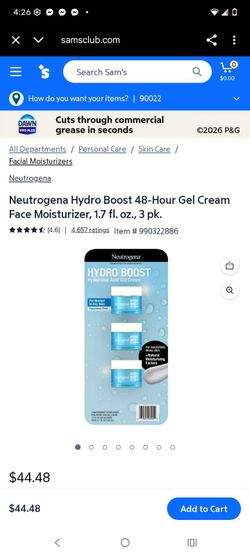Neutrogena HydroBoost Hyaluronic Acid Gel Cream 3 Pack NEW $35