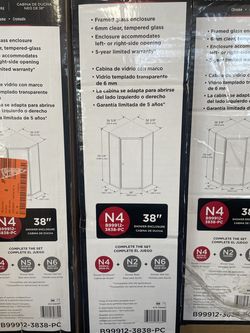 38" Framed Neo Angle Shower Glass Shower Enclosure