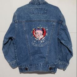Vintage  Betty Boop denim jean  Jacket Kids size Medium 