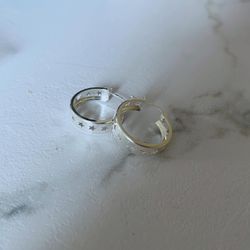 Star Hoops Earrings Silver.925
