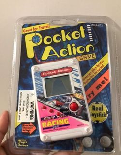Vintage 1994 Pocket Action Lcd Game Super Auto Racing With Joystick