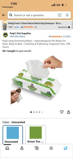 Pogi’s Dog Grooming Wipes – Hypoallergenic Pet Wipes for Paws, Body & Butt – Cleaning & Hydrating, Fragrance Free, 100 Count