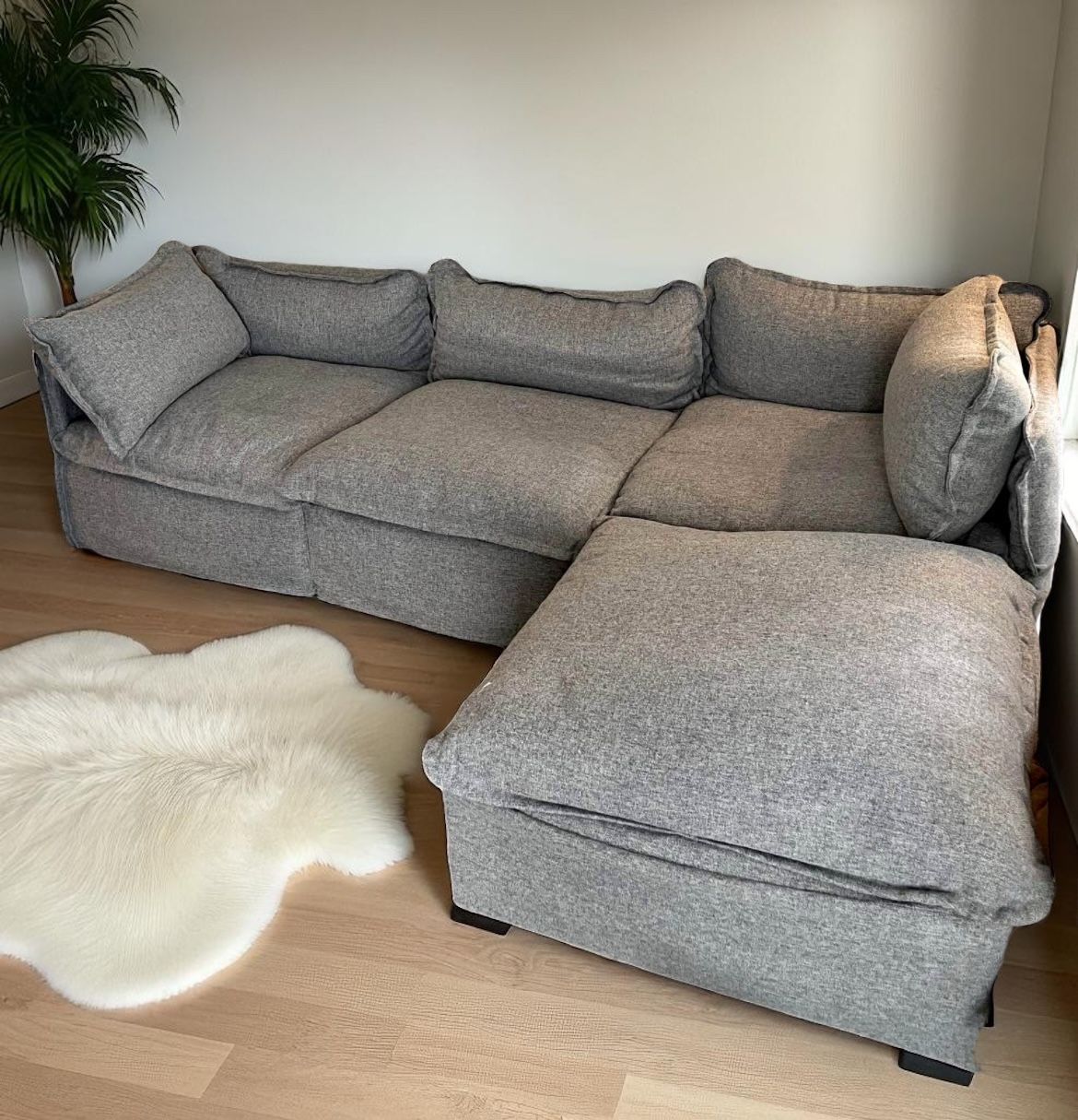 Modular Minimalist Grey Sectional Couch