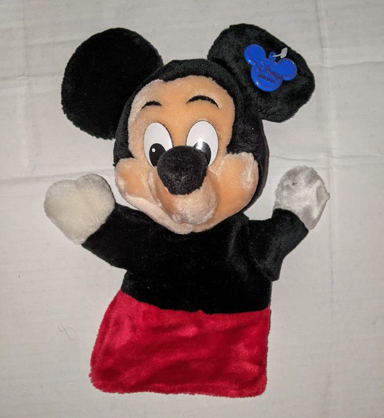 Vintage Walt Disney 12" Mickey Mouse Plush Hand Puppet

