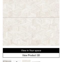 Sensi Roma 24" x 48" Satin Porcelain Tile Cube Deco in White