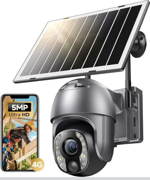 5MP Cellular Security Camera Outdoor, No WiFi Security Camera with 10X Optical Zoom