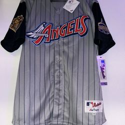 Anaheim Angels Jersey Gray Retro Pinstripes 